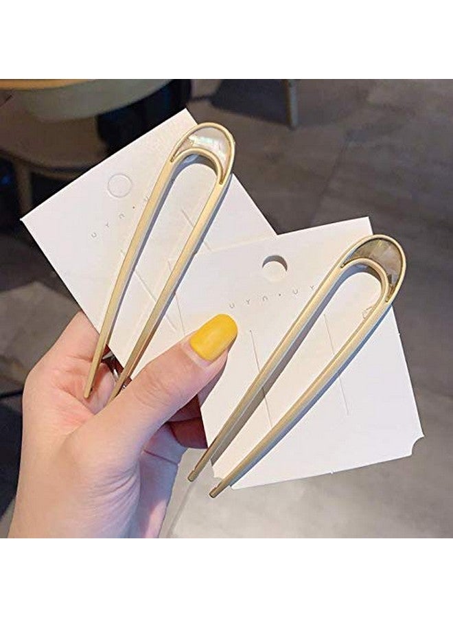 Aeyistry Aeyistry 2 PCS Simple hair Sticks Vintage Metal Hair Pins Moon Elegant Hair Chopsticks U-shaped Headdress Hair Styling Accessories for Woman and Girls  - Image 4