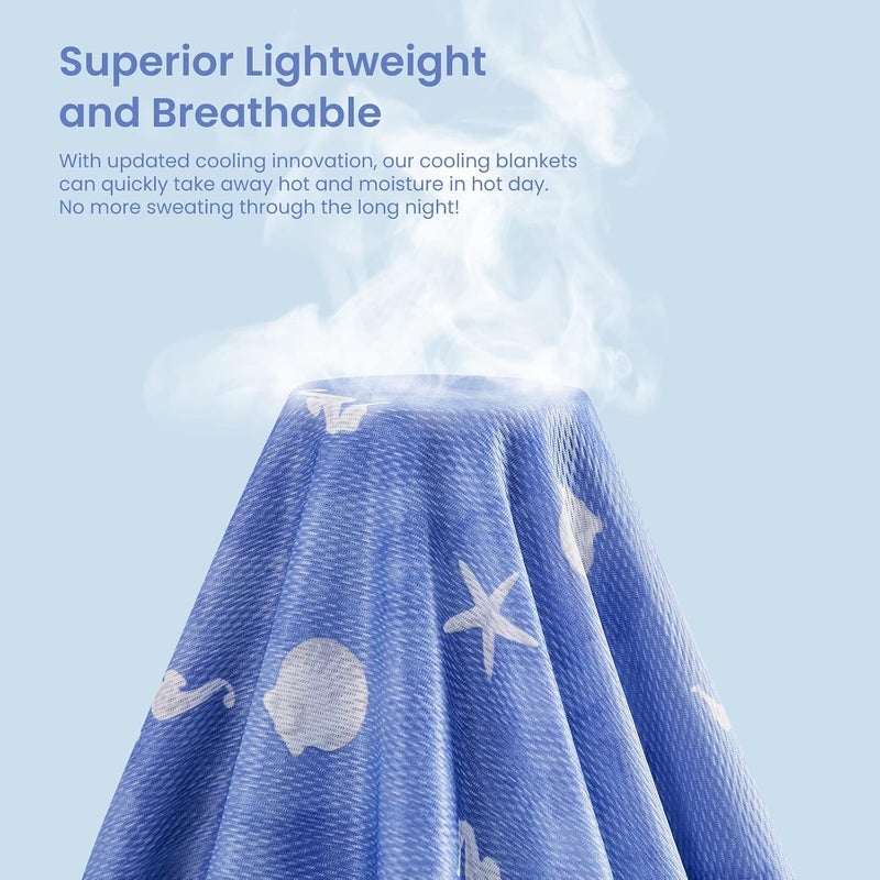 اليجير بطانية تبريد ثورية من إيجلير ( Revolutionary Cooling Blanket)، تتميز بتقنية التبريد اليابانية Arc-Chill 3.0 وألياف تبريد Q-Max بقيمة تزيد عن 0.5، خفيفة الوزن، مناسبة للأشخاص الذين يعانون من التعرق الليلي، مقاسات 50” × 70”. - Image 5