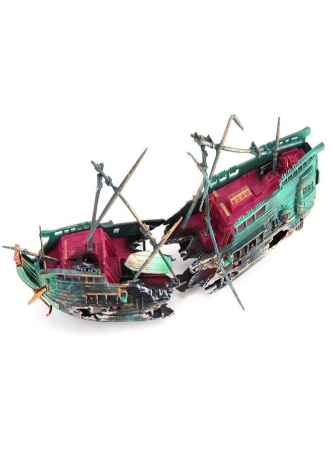 SLOCME Aquarium Shipwreck Decorations - Air Bubbler Sunken Ship Ornament, Fish Tank Air Action Aerating Decorations - Image 4