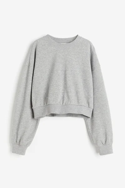 H&M Crew Neck Crop Sweatshirt
