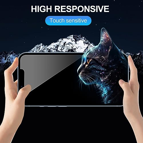 AVOAR 2 Pack Privacy Screen Protector for iPhone 14/iPhone 13/iPhone 13 Pro, Privacy Screen iPhone 13 6.1 Inch Tempered Full Screen Glass Film, Anti-Spy, Bubble Free, Case Friendly - Image 5