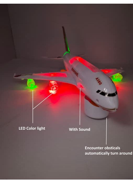 Bandhan Enterprises Bandhan Enterprises Self Revolving Led Light Sound Aeroplane Multicolor Pack Of 1 Kids  - Image 2
