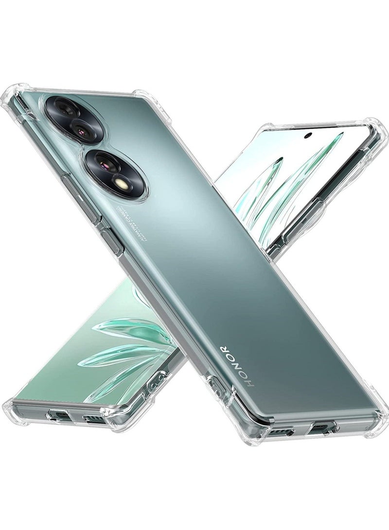 إيف Honor 70 Clear Case Case Frackproof Silicone Cover Cover Woved Wratparent Anti Vratch TPU Comple - Image 1
