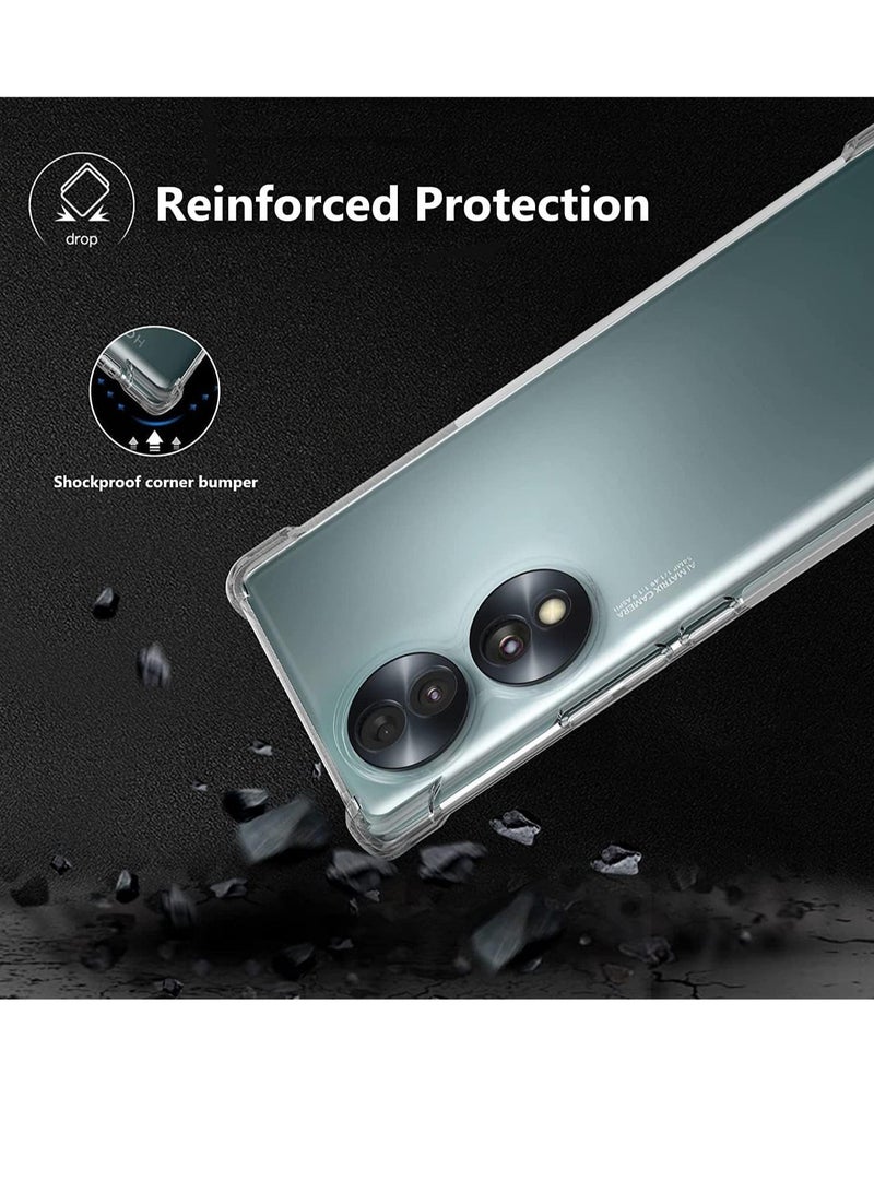 إيف Honor 70 Clear Case Case Frackproof Silicone Cover Cover Woved Wratparent Anti Vratch TPU Comple - Image 3