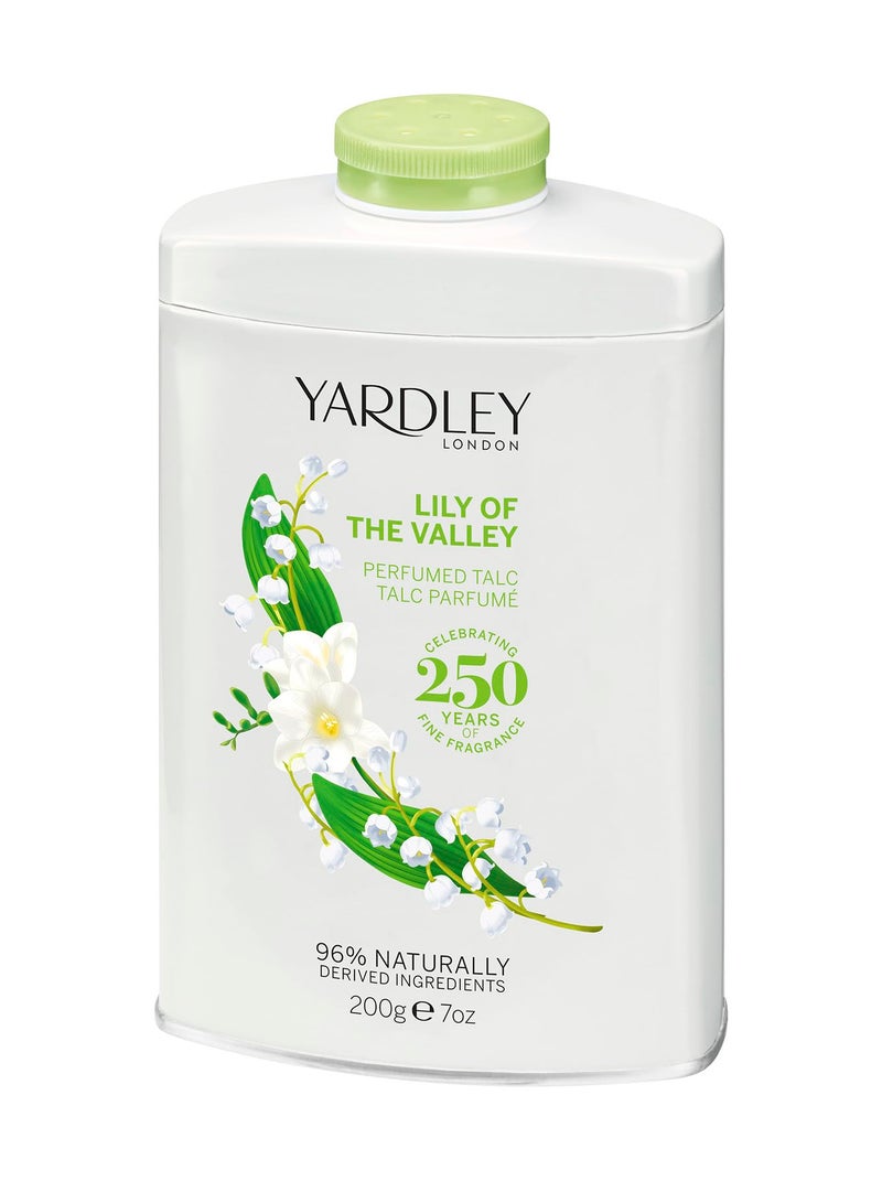 Yardley London Lily of the Valley Perfumed Talc 200g - Image 1