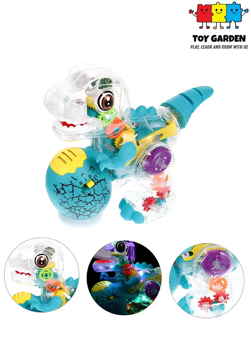 TOY GARDEN Transparent Gear Dinosaur Robot Toy - Electronic dinosaur toy with visible gears, combining robotics and dinosaur action for interactive STEM learning. Durable and colorful, perfect for developing cognitive skills in kids - Image 2