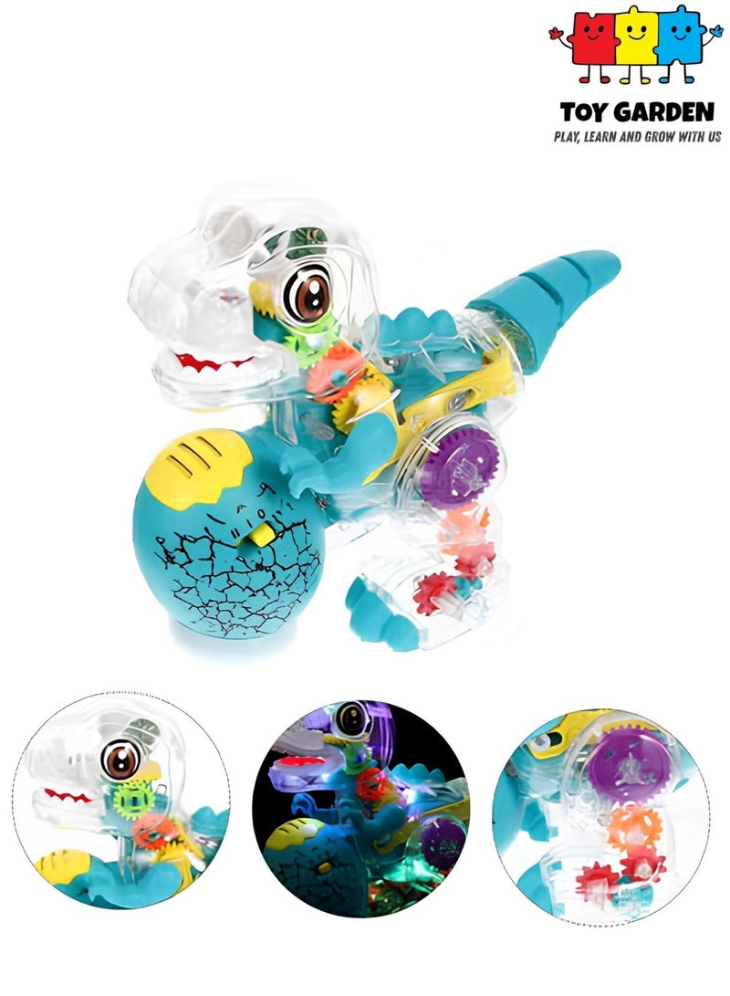 TOY GARDEN Transparent Gear Dinosaur Robot Toy - Electronic dinosaur toy with visible gears, combining robotics and dinosaur action for interactive STEM learning. Durable and colorful, perfect for developing cognitive skills in kids - Image 3