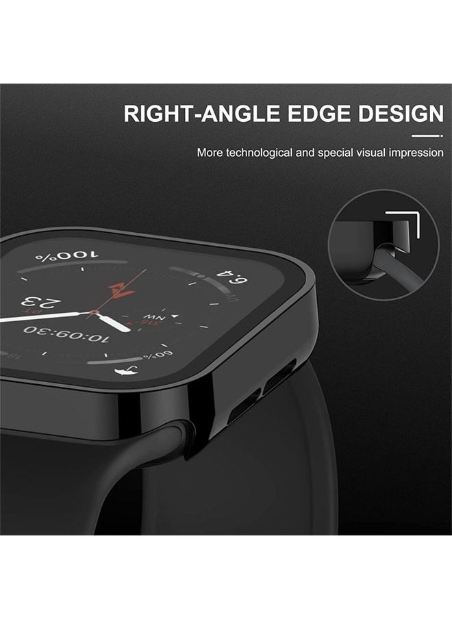 Ant - Waterproof Anti-Scratch Apple Watch Series 8/7 45mm Screen Protector Case With HD Tempered Film, Hard PC& Ultra-thin HD Touch Sensitive Film, Full -Screen Cover Bubble-Free Protector Black - Image 1