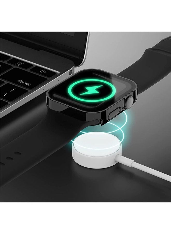 Ant - Waterproof Anti-Scratch Apple Watch Series 8/7 45mm Screen Protector Case With HD Tempered Film, Hard PC& Ultra-thin HD Touch Sensitive Film, Full -Screen Cover Bubble-Free Protector Black - Image 1