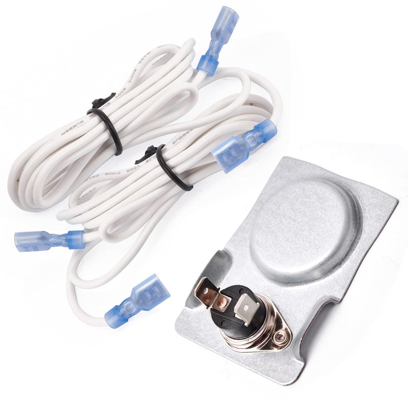 Adviace Magnetic Automatic Thermostat Sensor Switch with High temperature Rated Wiring for Fireplace and Stove Blower Fan Kit Applications, Automatic Snap Disc Thermostat Sensor Replacement - Image 1