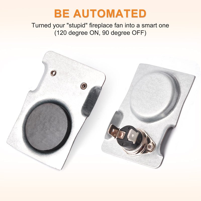 Adviace Magnetic Automatic Thermostat Sensor Switch with High temperature Rated Wiring for Fireplace and Stove Blower Fan Kit Applications, Automatic Snap Disc Thermostat Sensor Replacement - Image 5