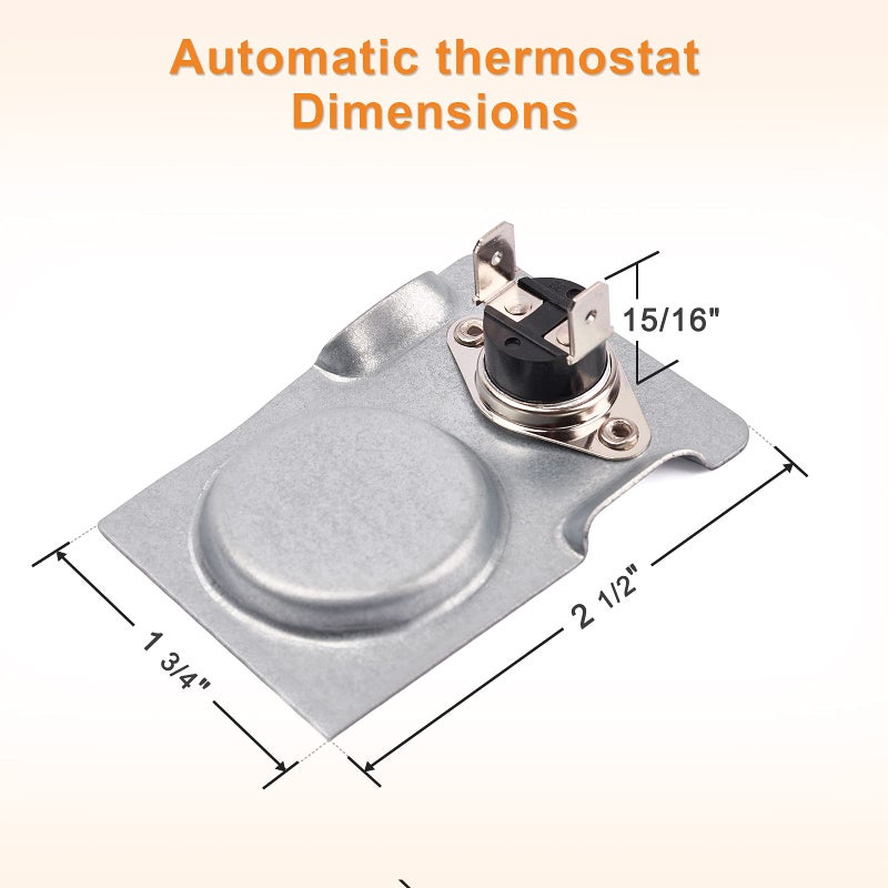 Adviace Magnetic Automatic Thermostat Sensor Switch with High temperature Rated Wiring for Fireplace and Stove Blower Fan Kit Applications, Automatic Snap Disc Thermostat Sensor Replacement - Image 2