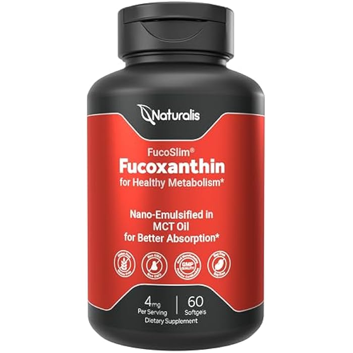 Naturalis New Zealand Fucoxanthin (4mg) | Made with FucoSlim® | Non-GMO, Soy & Gluten Free | 60 Softgels (2 Month Supply) - Image 1