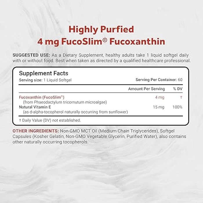 Naturalis New Zealand Fucoxanthin (4mg) | Made with FucoSlim® | Non-GMO, Soy & Gluten Free | 60 Softgels (2 Month Supply) - Image 2