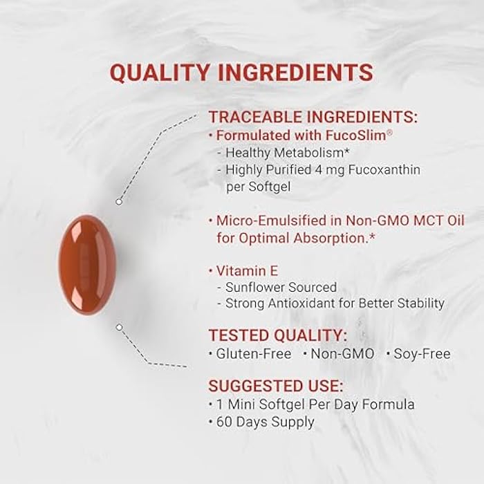Naturalis New Zealand Fucoxanthin (4mg) | Made with FucoSlim® | Non-GMO, Soy & Gluten Free | 60 Softgels (2 Month Supply) - Image 3