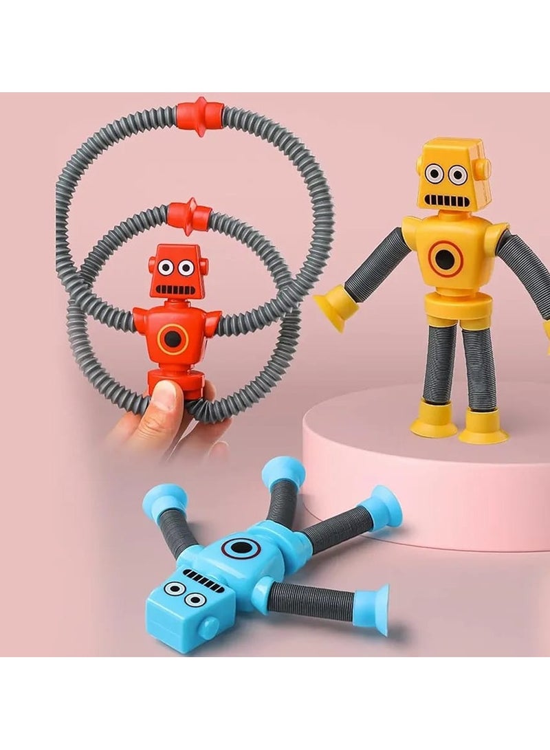 مجموعة أنابيب بوب روبوتية – 4 قطع – ألعاب روبوت تلسكوبية بكؤوس شفط – أنابيب حسية وفيدجت للأطفال الصغار – ألعاب تعليمية STEM للأطفال – مثالية كهدية عيد ميلاد أو تذكارات حفلات - Image 3