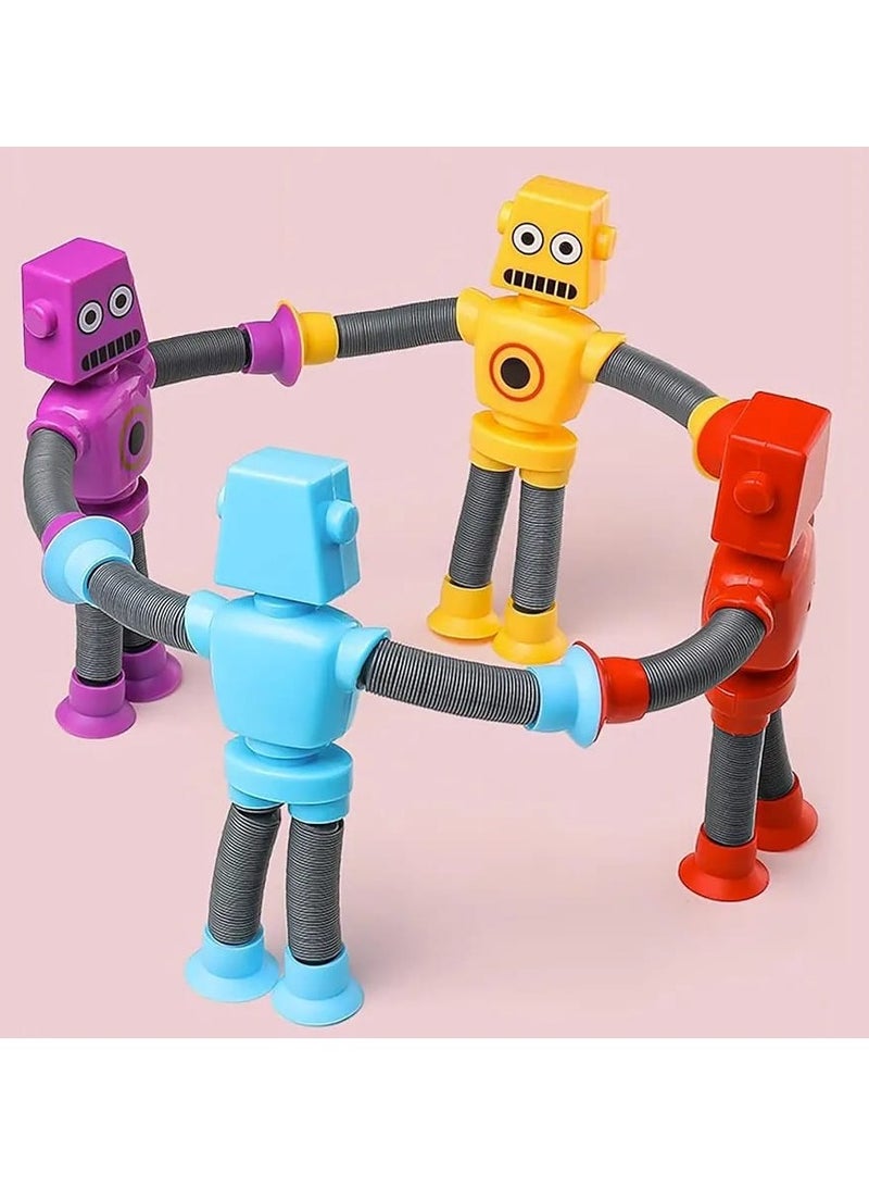 مجموعة أنابيب بوب روبوتية – 4 قطع – ألعاب روبوت تلسكوبية بكؤوس شفط – أنابيب حسية وفيدجت للأطفال الصغار – ألعاب تعليمية STEM للأطفال – مثالية كهدية عيد ميلاد أو تذكارات حفلات - Image 2