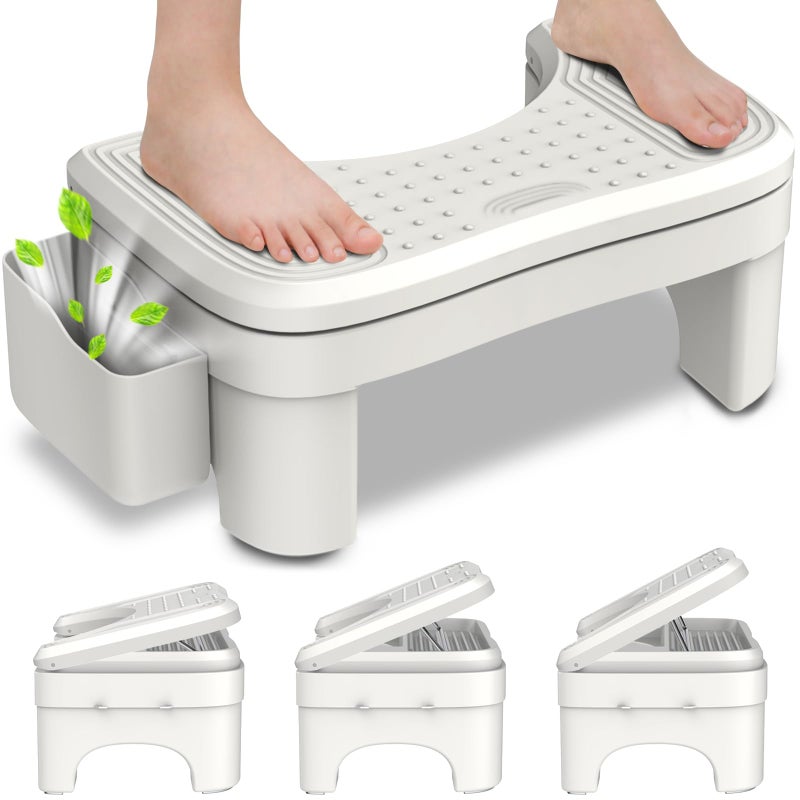 Vatex Toilet Stool Squat Adult, Height Adjustable Poop Stool for Bathroom with Storage Box, Portable Non-Slip Potty Step Stool for Adults, Improve Squatting Posture - Bowel Health & Relieves Constipation - Image 1