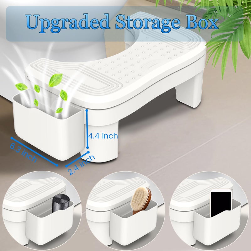 Vatex Toilet Stool Squat Adult, Height Adjustable Poop Stool for Bathroom with Storage Box, Portable Non-Slip Potty Step Stool for Adults, Improve Squatting Posture - Bowel Health & Relieves Constipation - Image 2