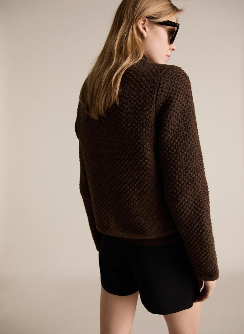 MANGO - Polo Collar Knitted Jacket - Image 1
