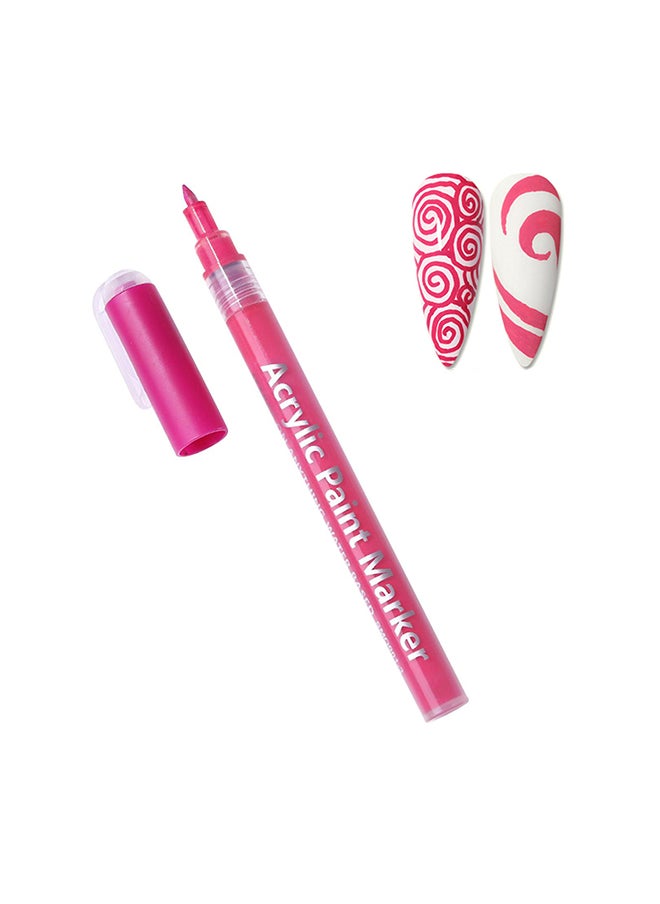 brunson Acrylic Paint Markers Pens  for Nails Painting Wood Fabric Card Paper Ceramic & Glass Paint Marker  APM(DarkPink)  - Image 1