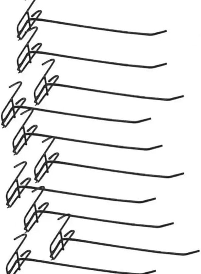 خطافات لوح التثبيت الأسود 5 سم 20 قطعة خطافات معدنية مقاومة للاهتراء قابلة للإزالة لتعليق التخزين على الألواح الشبكية - Image 1