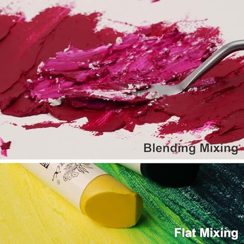 PHOENIX Professional Oil Paint Stick Water Soluable - Set of 6 Basic Colors 37ml Large Soft Oil Pastels with Knife, Portable Metal Tin Travel Set - Image 5