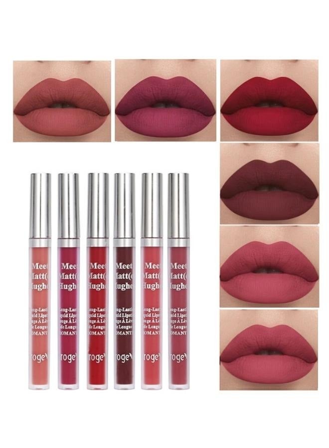 daroge 6 Pieces Matte Liquid Lipstick Set Waterproof Sweatproof And Long Lasting Best Gift Set For Women - Image 1
