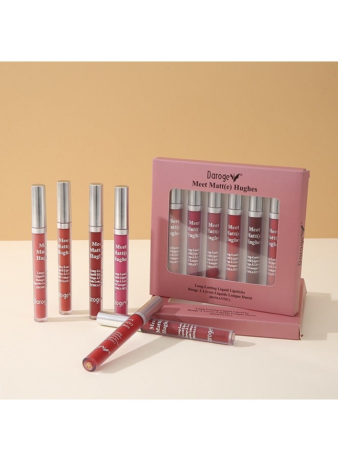 daroge 6 Pieces Matte Liquid Lipstick Set Waterproof Sweatproof And Long Lasting Best Gift Set For Women - Image 5