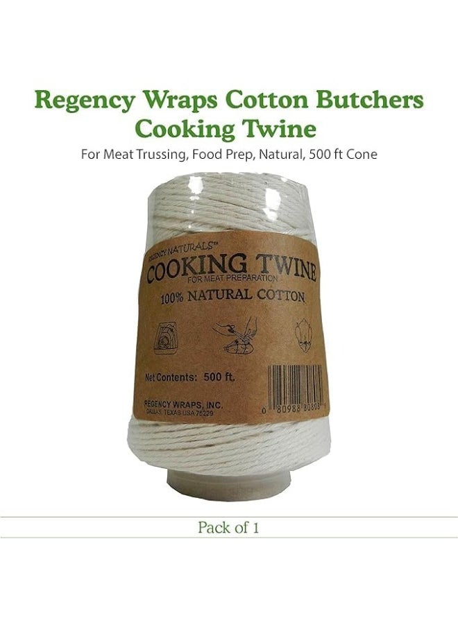 Regency Wraps - خيوط طبخ طبيعية، مخروطية 1/2، 100% قطن، عاجي، 500 قدم - Image 1