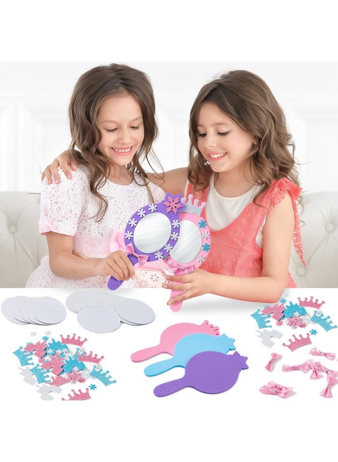 BeYumi Princess Foam Mirror Craft - 18 Pack Diy Princess Foam Mirror Craft Kits For Kids Decorate Your Own Princess Mirror Unbreakable Kids Mirror For Girls Princess Party Decoration Birthday Supplies - Image 2