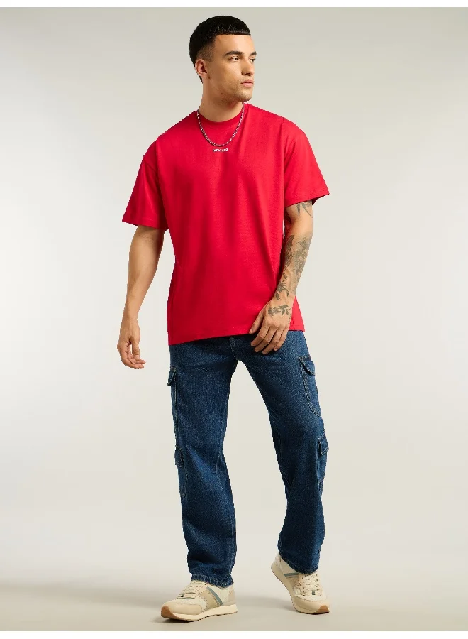 Beyoung Red Pintuck Oversized T-shirt