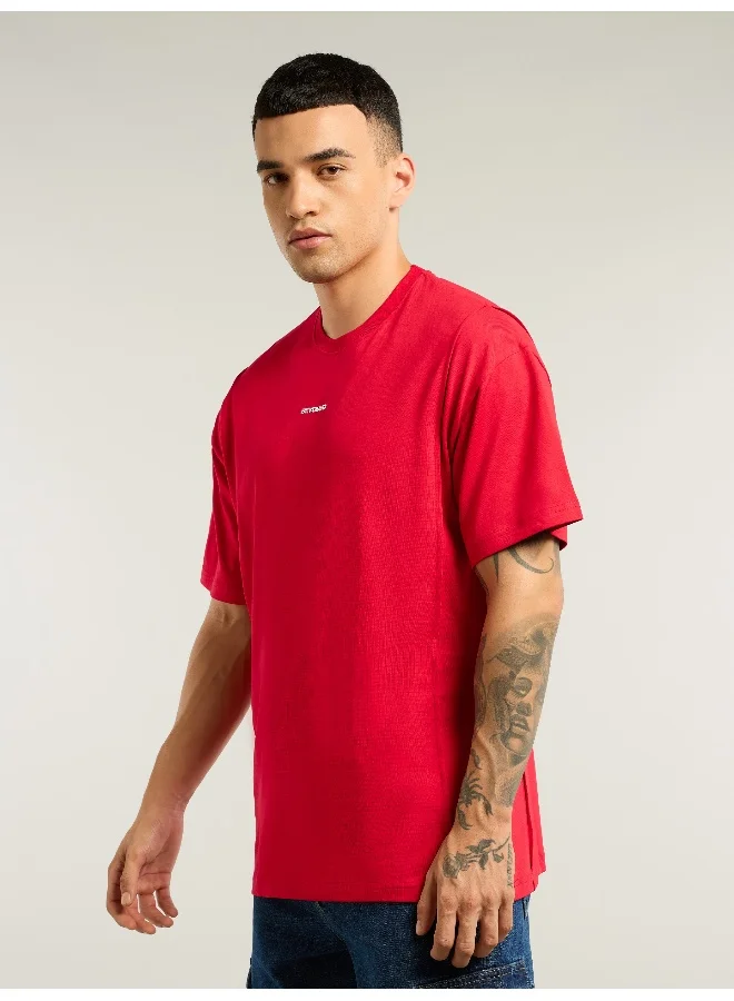 Beyoung Red Pintuck Oversized T-shirt