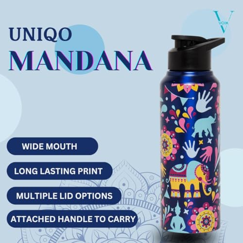 VOIK Mandana Stainless Steel Water Bottle | Sipper Bottle 750ML | Steel Water Bottle for Kids | Easy to Carry Stainless Steel Leak Proof | BPA Free & Non Toxic - Image 3