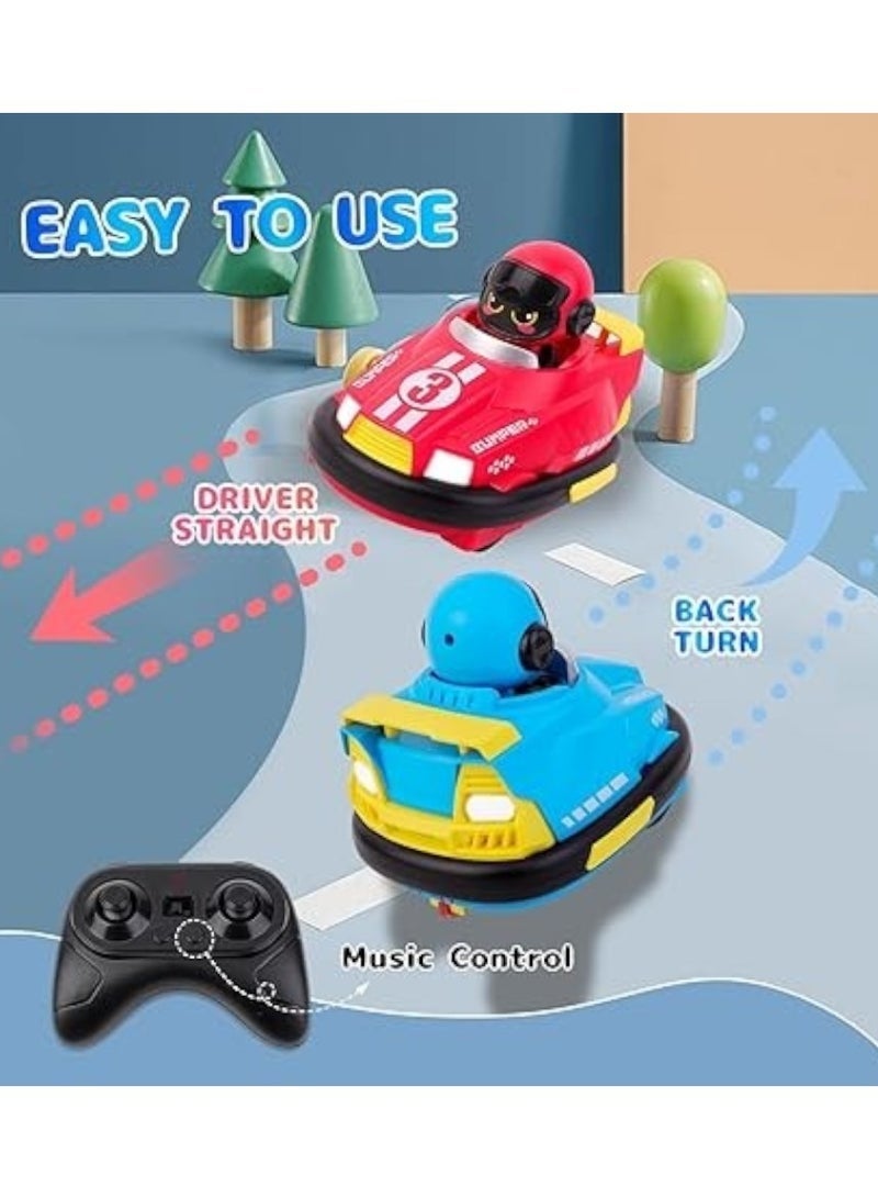 Zoom Plus Remote Control Car for Toddlers, Kids Rc Ejecting Bumper Cars, Rc Battle Race Cars Set of 2 Players with Led Lights and Music - Image 3