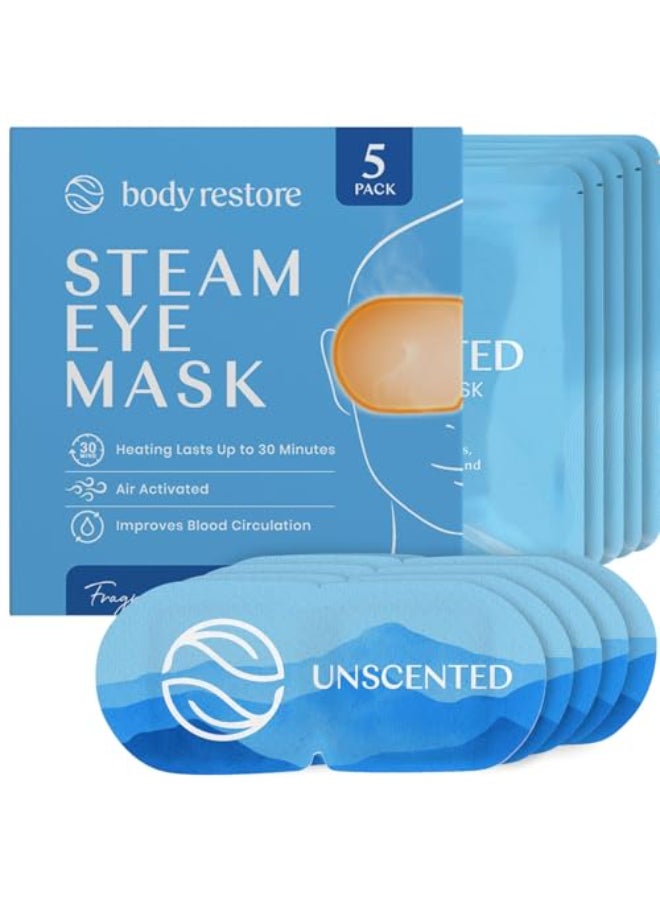 Body Restore Heated Eye Mask for Dry Eyes 5 Pack Self Heating Warm Compress Valentines Day Gifts for Her and Him Birthday Gifts for Women and Men Stye Eye Treatment Relaxation Unscented - Image 1