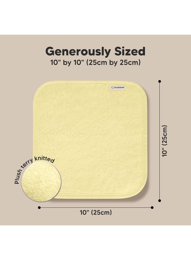 KeaBabies 6-Pack Baby Washcloths - Soft viscose from Bamboo Washcloth, Baby Wash Cloths for Newborn, Kids, Bath Baby Towels, Face Towel, Face Cloths for Washing Face (Sunshine) - Image 3