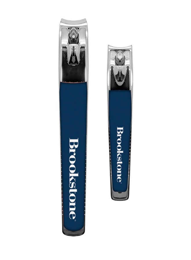 Brookstone Nail Clippers for Men and Women - Premium Stainless Steel Nail Clipper and Nail Cutter with Rubberized Non-Slip Grip, Precision Grooming Set Includes Two Nail Clippers and Case - Image 2
