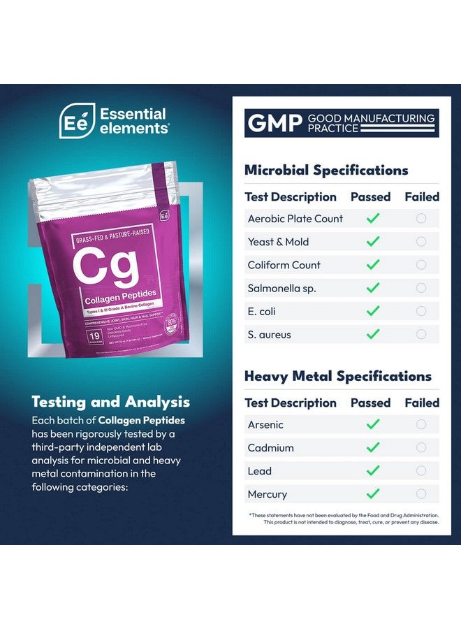 Essential Elements مسحوق ببتيدات الكولاجين المهدرج من العناصر الأساسية - مكمل لدعم المفاصل، البشرة، الشعر، والأظافر أنواع I III خالي من الكائنات المعدلة وراثيًا، خالي من الهرمونات، من حيوانات تتغذى على العشب 41 حصة - Image 2