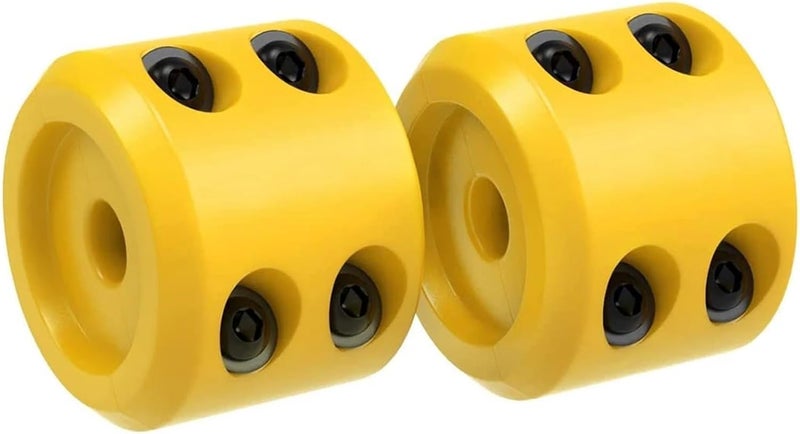 Winch Stopper 2pcs Winch Cable Hook Stopper for Synthetic Rope Cable(Yellow 2pcs) - Image 1
