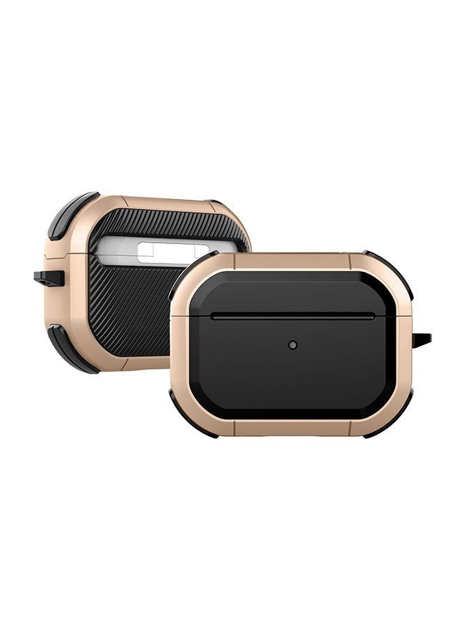 Protective Case Cover For Apple AirPods Pro #Gold/Black - Image 1