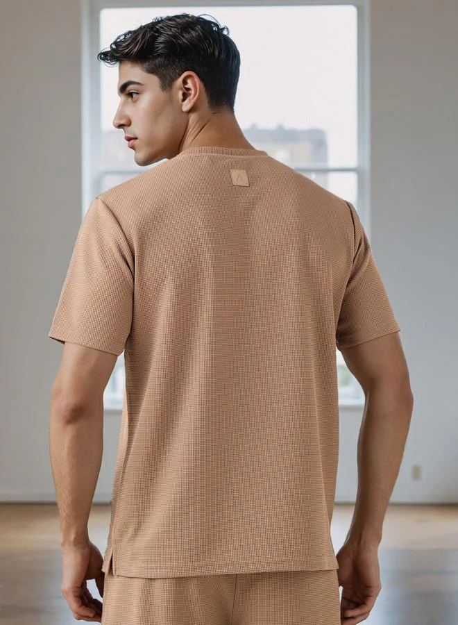 Splash Active  Waffle Textured T-shirt for Men | Best Price UAE