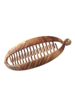 Parcelona French Beige In The Air Light Tortoise Shell 5.5" Celluloid Interlocking Ponytail Holder Strong No Slip Clips Fishtail Flexible Banana Hair Clips Combs For Women And Girls Made In France  - Image 2