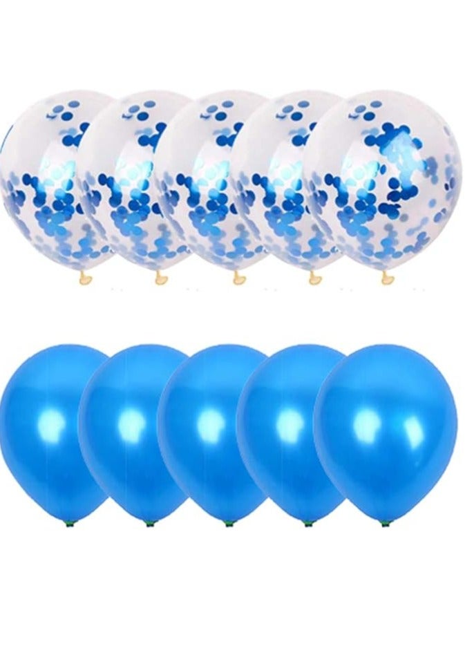 Raycity Happy Birthday Banner, Happy Birthday Banners with Blue Pink Latex Balloons Confetti Balloons, Blue Happy Birthday Bunting Banners for Girls Boys Any Ages Birthday Party Decoration - Image 3