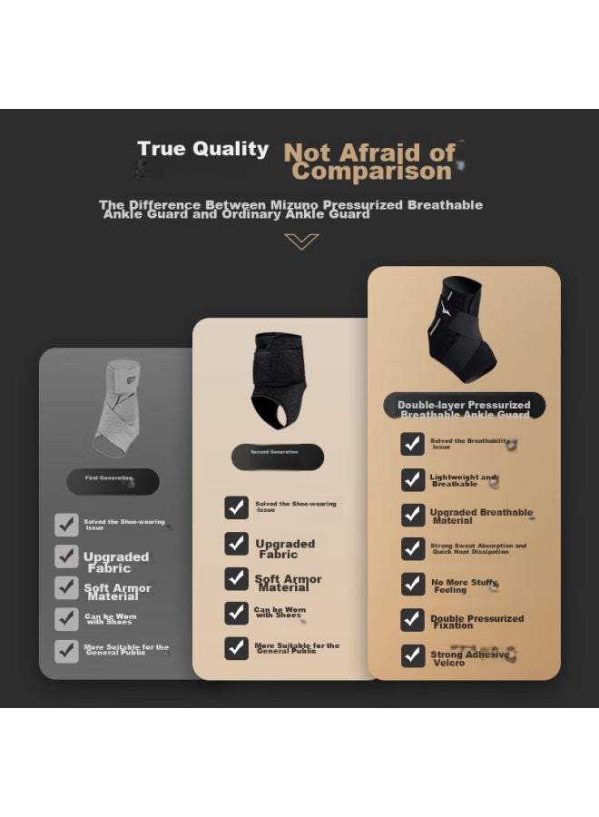 Mizuno Ankle Brace For Ligament Injury Prevention, Sprain Recovery, Post-injury Fixation, Tendinitis, Ankle Joint Support, Ultra-thin Bandage - Image 2