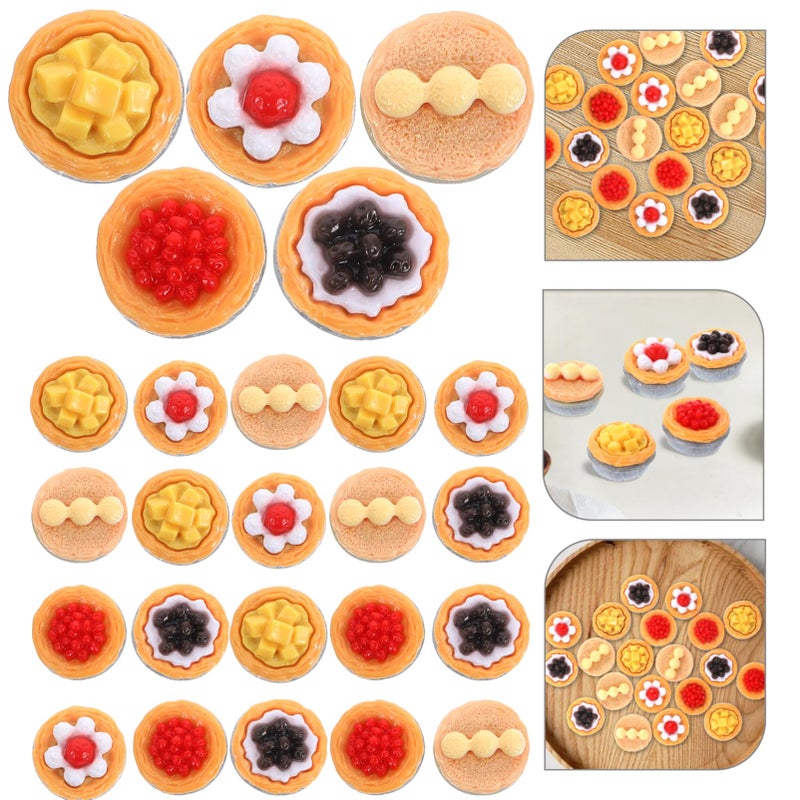 Realistic Artificial Egg Tart Models Faux Food Display Props 20Pcs For Kitchen Decor Photography - Image 5