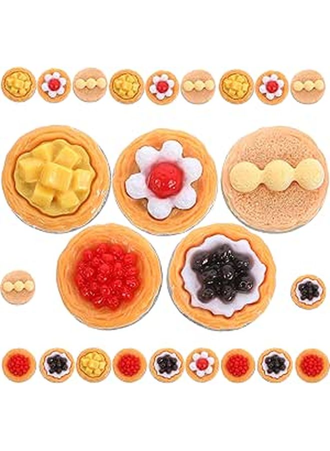 Realistic Artificial Egg Tart Models Faux Food Display Props 20Pcs For Kitchen Decor Photography - Image 1