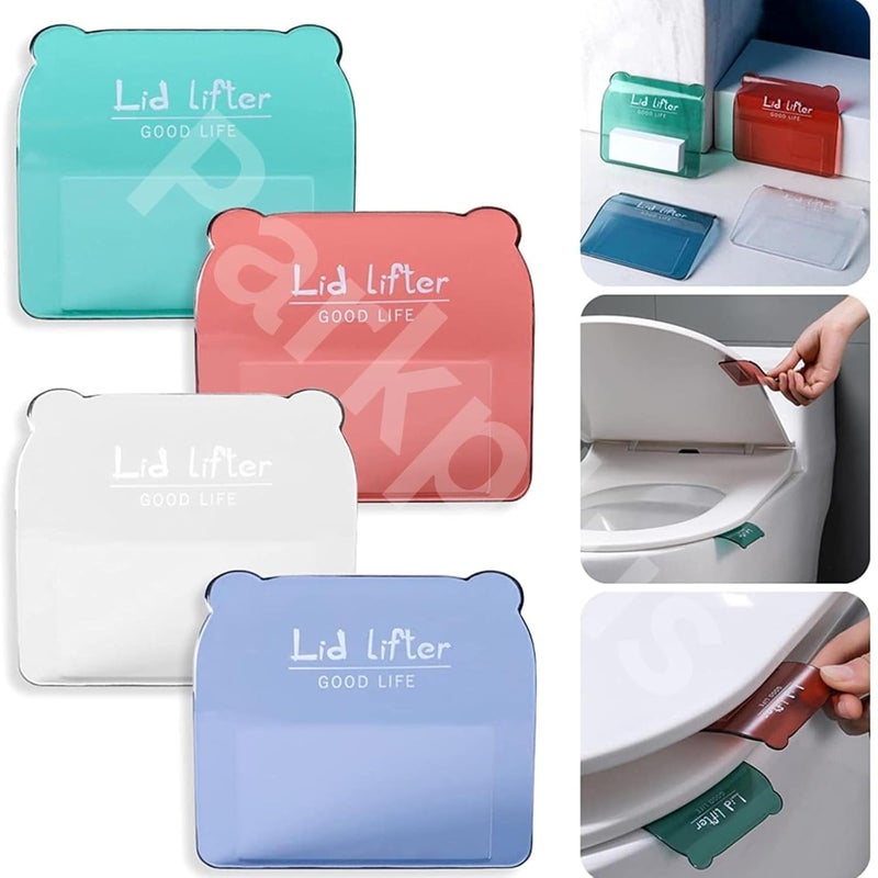 Parkplus Toilet Seat Lifter Self-Adhesive Toilet Seat Holder With Double Tape Toilet Seat Lifter Handle Clip Water Closet Toilet Lifter Avoid Direct Contact With Cover&Seat(Multi) Plastic (Pack Of 5) - Image 1