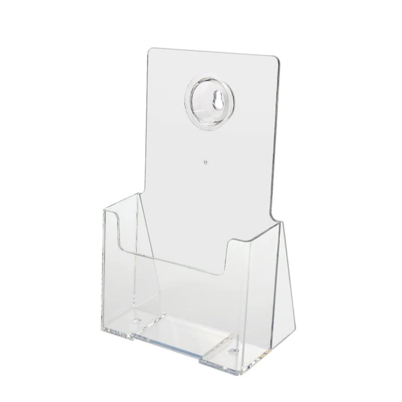 SourceOne Brochure Holder for 4” x 9” Trifold Booklets – Clear Acrylic Countertop Organizer - Image 1