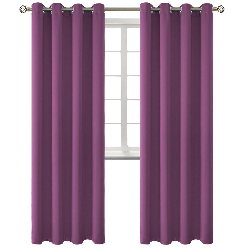 BGment Room Darkening Curtains 84 Inches Long - Grommet Thermal Insulated Drapes Window Treatment Curtains for Bedroom  2 Panels  52 x 84 Inch  Eggplant Purple - Image 1